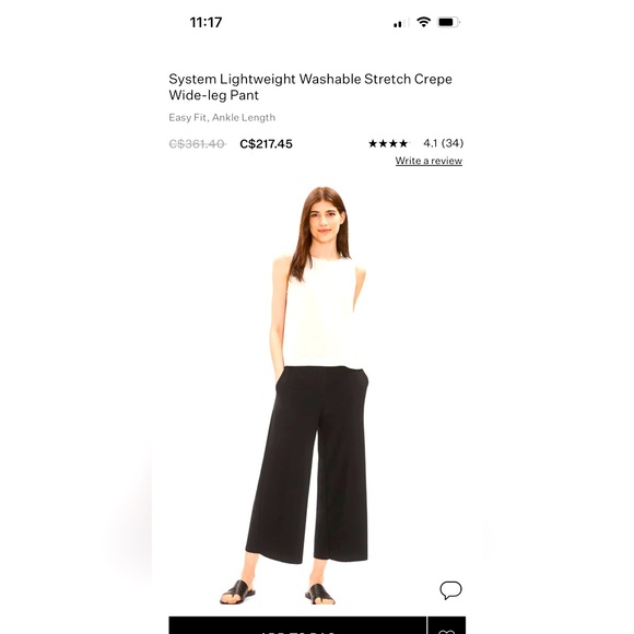 Eileen Fisher crepe wide leg pants new with tags - Picture 1 of 4